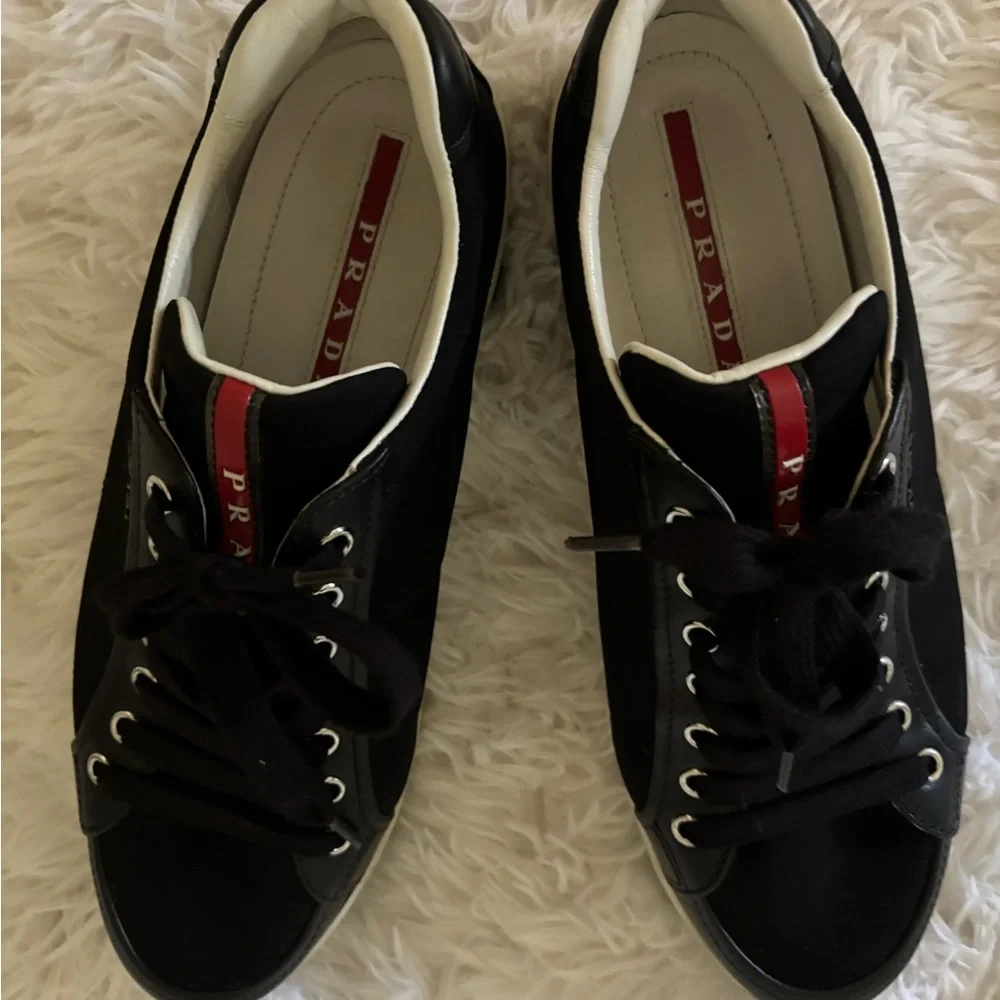 Prada Black and Red Casual Sneakers - Picture 3 of 4